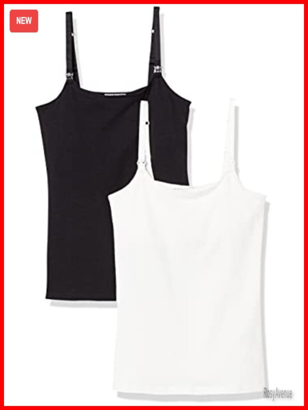 Maternity Nursing Camisole Adjustable Straps Built-in Shelf Bra 2-Pack